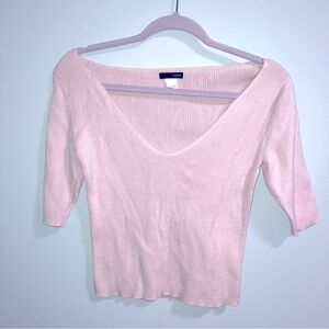 J. crew pink, 1/2 sleeve, v neck, size small top
